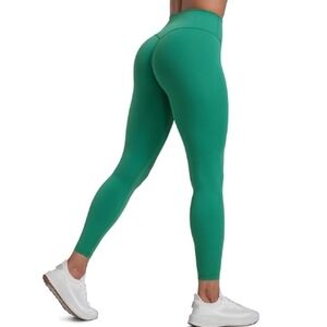 High Waisted Womens Yoga Pants Secretsculpt Workout Leggings Green
